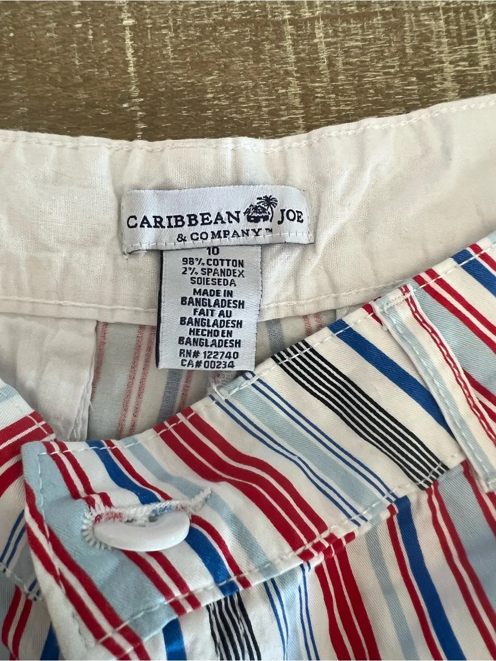 Caribbean Joe Red, Blue & White Striped Women’s Shorts